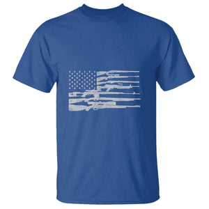 American Flag Rifle Firearm T Shirt Machine Guns 2A TS02 Royal Blue Print Your Wear