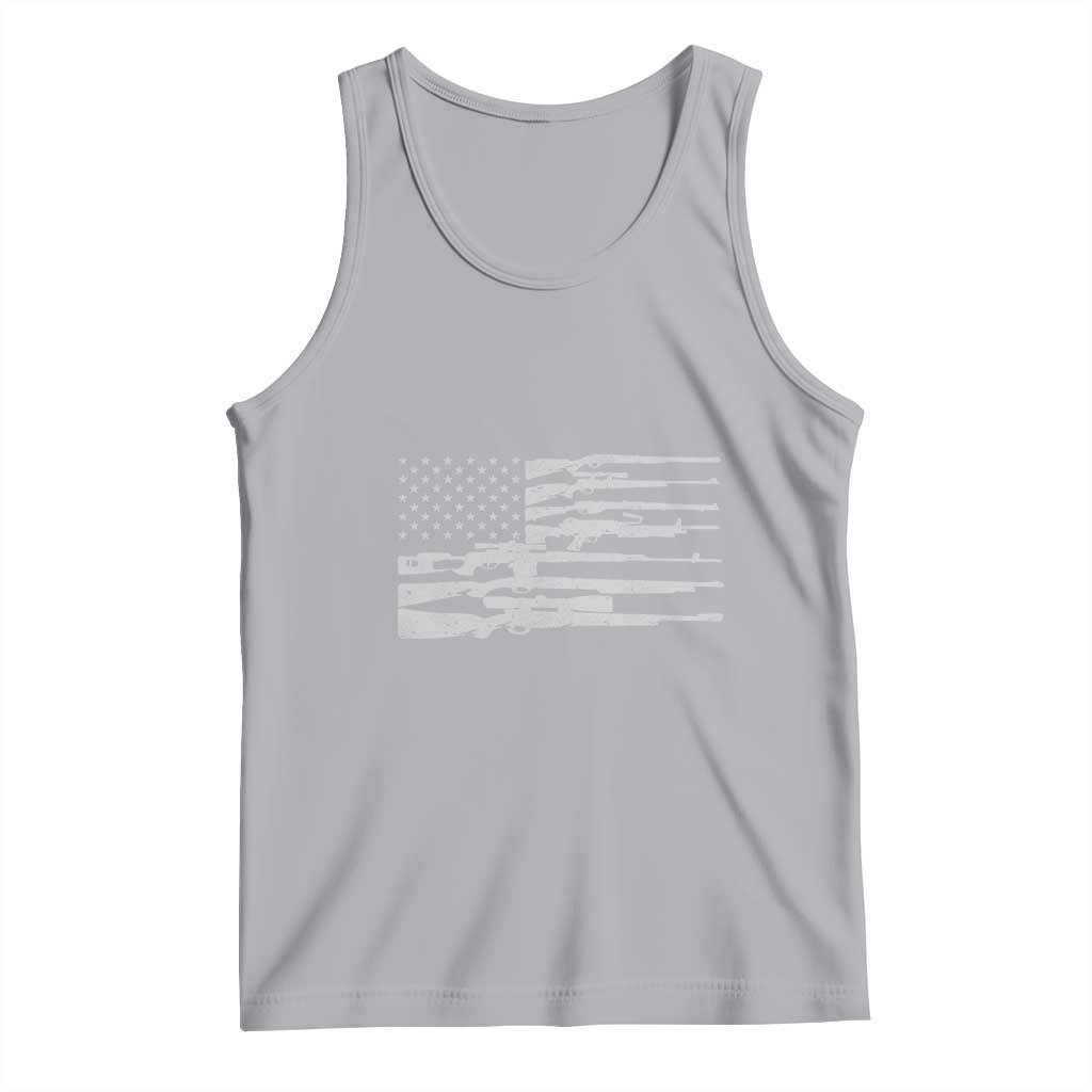 American Flag Rifle Firearm Tank Top Machine Guns 2A TS02 Athletic Heather Print Your Wear