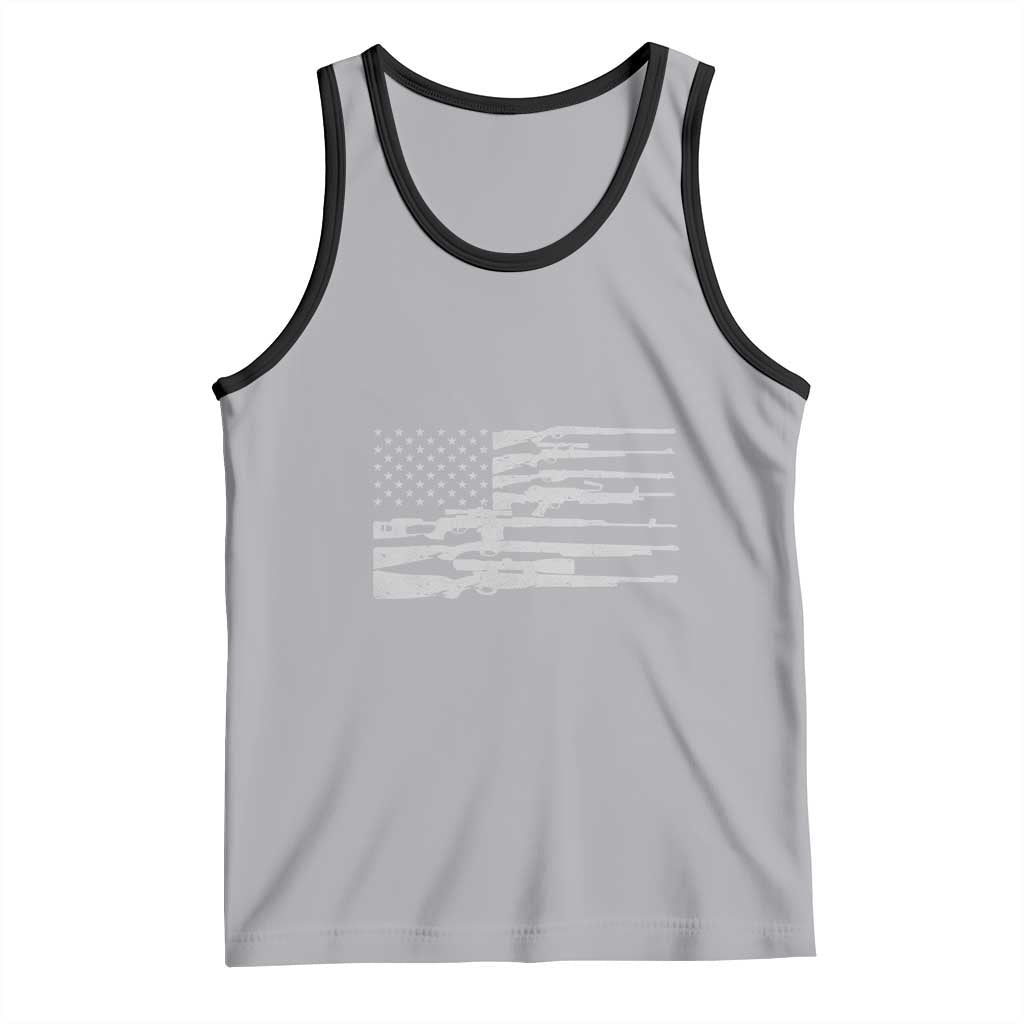 American Flag Rifle Firearm Tank Top Machine Guns 2A TS02 Athletic Heather Black Print Your Wear