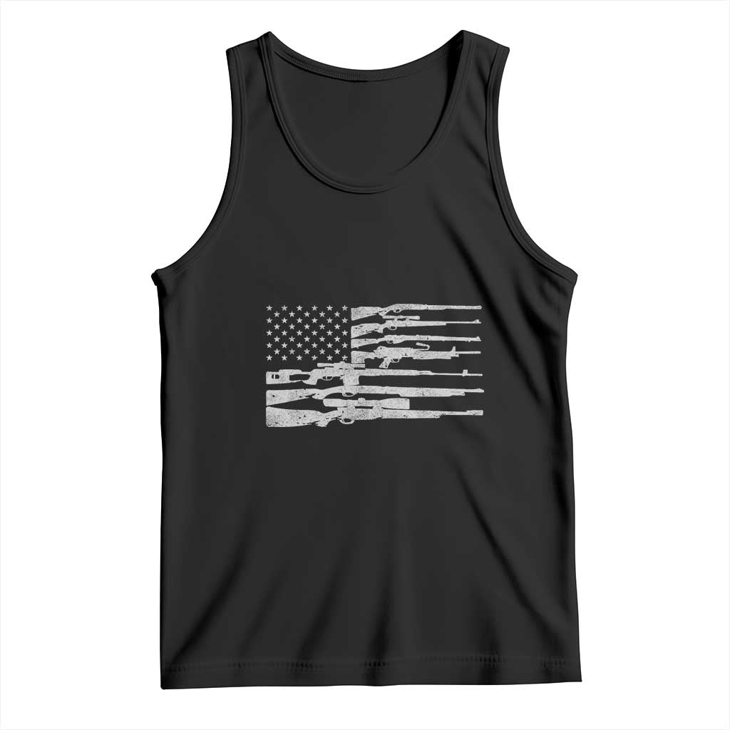 American Flag Rifle Firearm Tank Top Machine Guns 2A TS02 Black Print Your Wear
