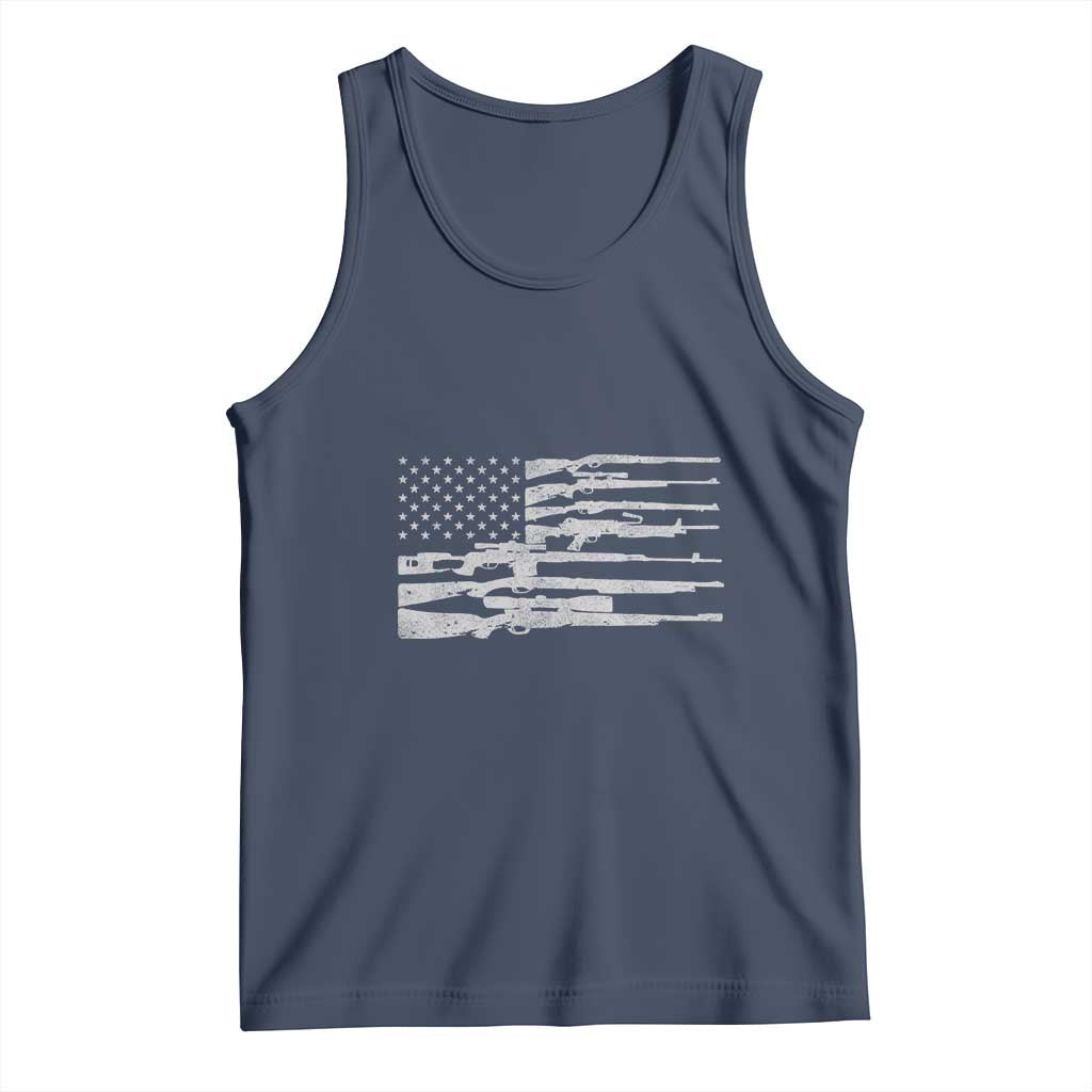 American Flag Rifle Firearm Tank Top Machine Guns 2A TS02 Navy Print Your Wear