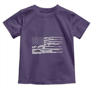 American Flag Rifle Firearm Toddler T Shirt Machine Guns 2A TS02 Purple Print Your Wear