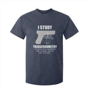 Funny Gun Owner T Shirt For Kid I Study Triggernometry I'm Good With Numbers 2nd Amendment Rights TS02 Navy Print Your Wear
