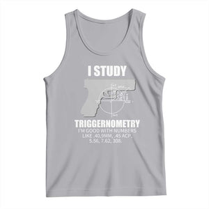 Funny Gun Owner Tank Top I Study Triggernometry I'm Good With Numbers 2nd Amendment Rights TS02 Athletic Heather Print Your Wear