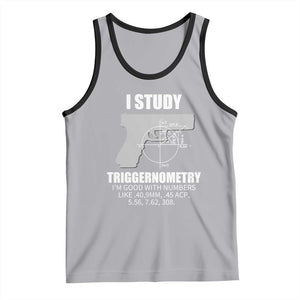 Funny Gun Owner Tank Top I Study Triggernometry I'm Good With Numbers 2nd Amendment Rights TS02 Athletic Heather Black Print Your Wear