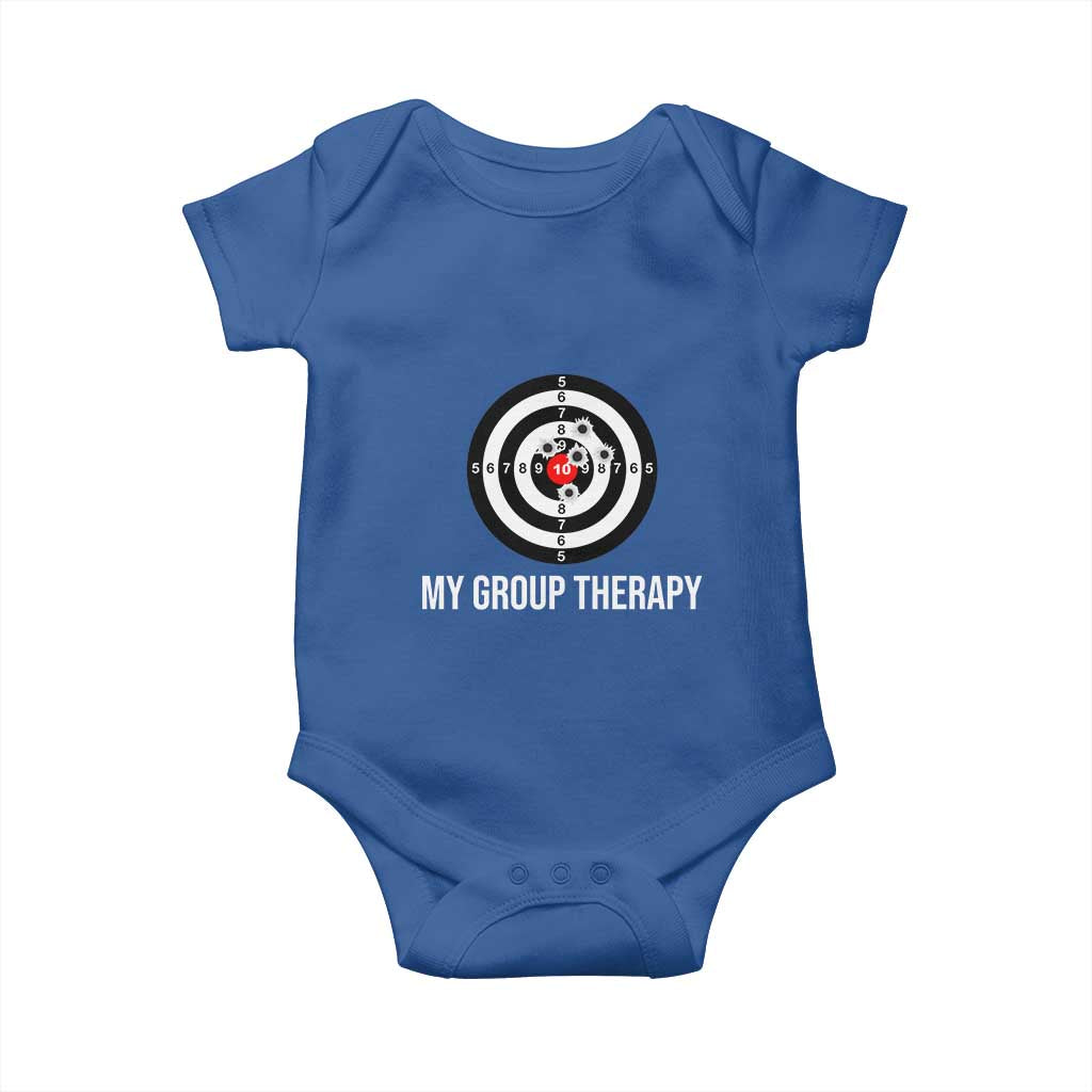 Gun Lover Baby Onesie My Group Therapy Shooting Range TS02 Royal Blue Print Your Wear