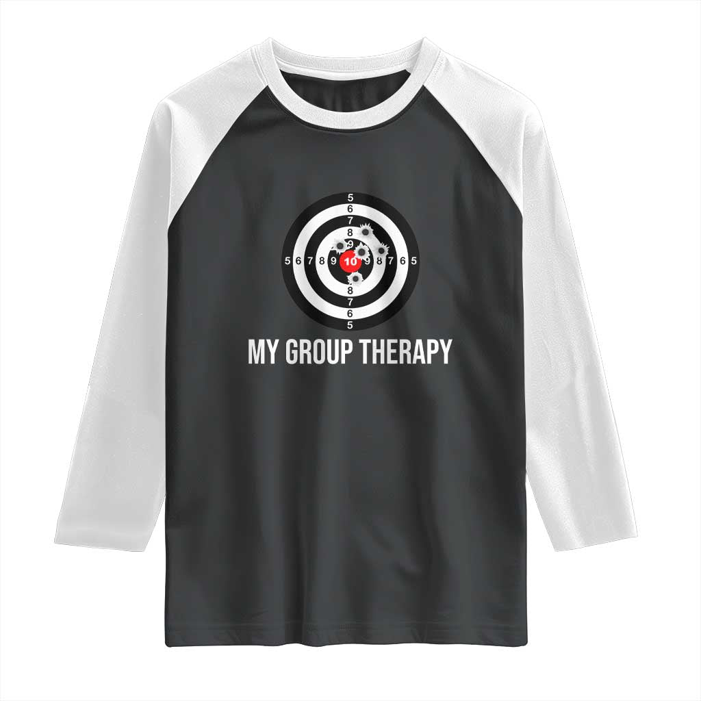 Gun Lover Raglan Shirt My Group Therapy Shooting Range TS02 Black White Print Your Wear