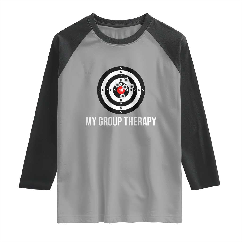 Gun Lover Raglan Shirt My Group Therapy Shooting Range TS02 Sport Gray Black Print Your Wear