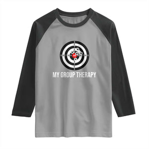 Gun Lover Raglan Shirt My Group Therapy Shooting Range TS02 Sport Gray Black Print Your Wear