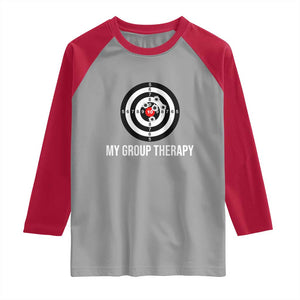 Gun Lover Raglan Shirt My Group Therapy Shooting Range TS02 Sport Gray Red Print Your Wear
