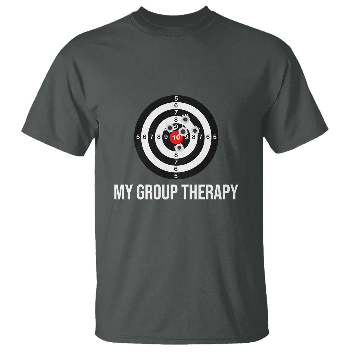 Gun Lover T Shirt My Group Therapy Shooting Range TS02 Dark Heather Print Your Wear