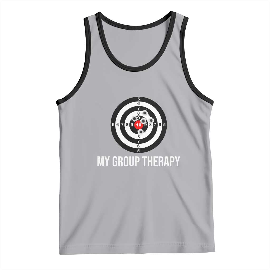 Gun Lover Tank Top My Group Therapy Shooting Range TS02 Athletic Heather Black Print Your Wear