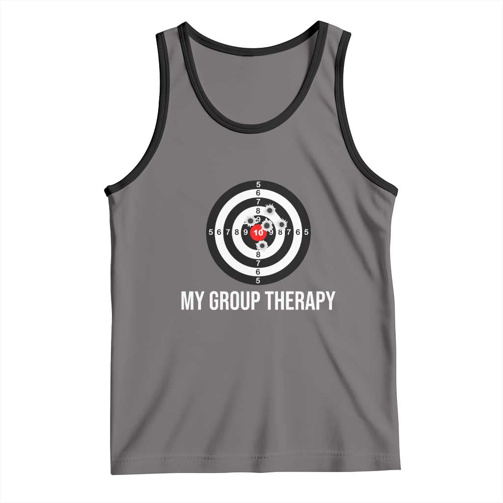 Gun Lover Tank Top My Group Therapy Shooting Range TS02 Deep Heather Black Print Your Wear