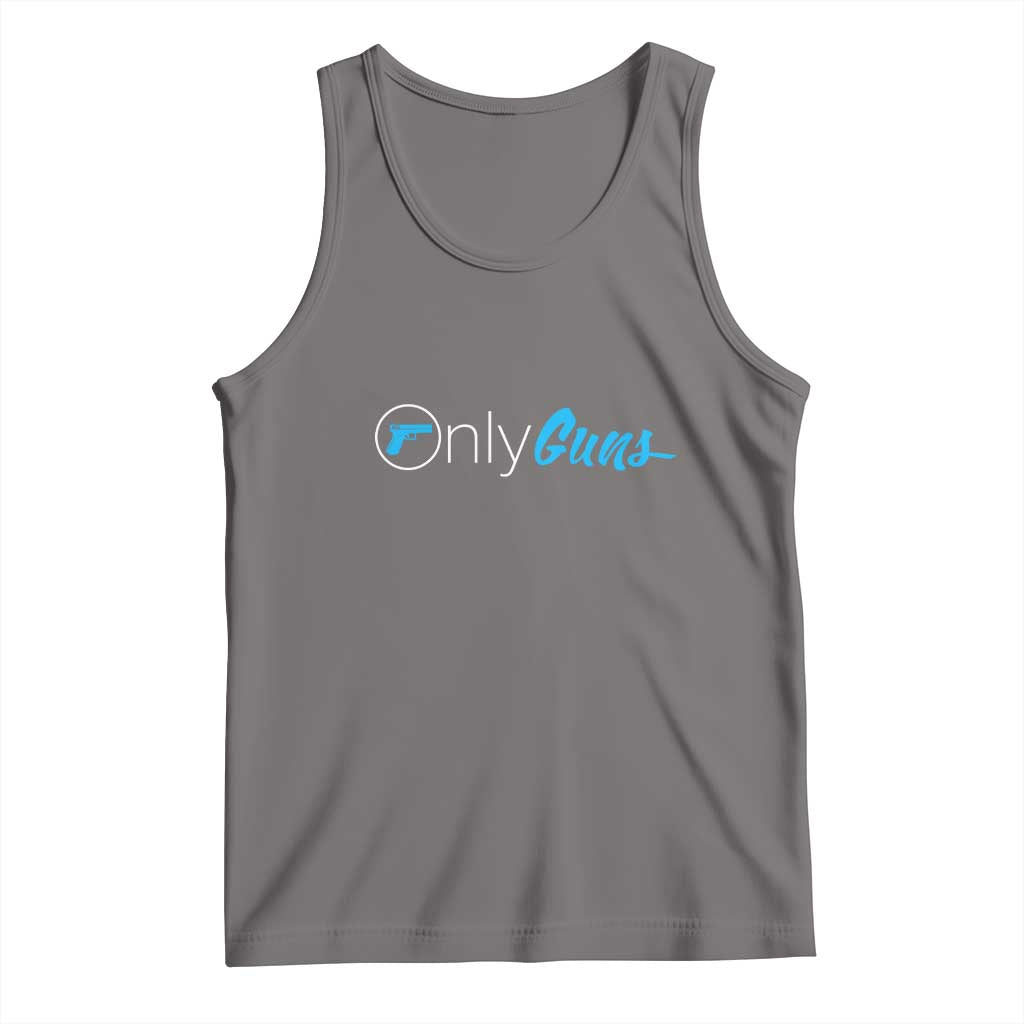 Funny Gun Owner Tank Top Only Guns Meme Parody TS02 Deep Heather Print Your Wear