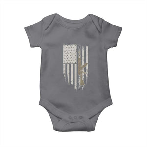 American Flag Second Amendment Baby Onesie Guns Weapons Rifles 2A Amendment Fathers Day US Flag TS02 Charcoal Print Your Wear