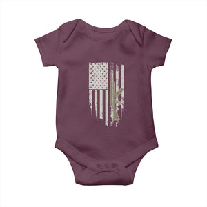 American Flag Second Amendment Baby Onesie Guns Weapons Rifles 2A Amendment Fathers Day US Flag TS02 Maroon Print Your Wear