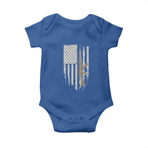 American Flag Second Amendment Baby Onesie Guns Weapons Rifles 2A Amendment Fathers Day US Flag TS02 Royal Blue Print Your Wear
