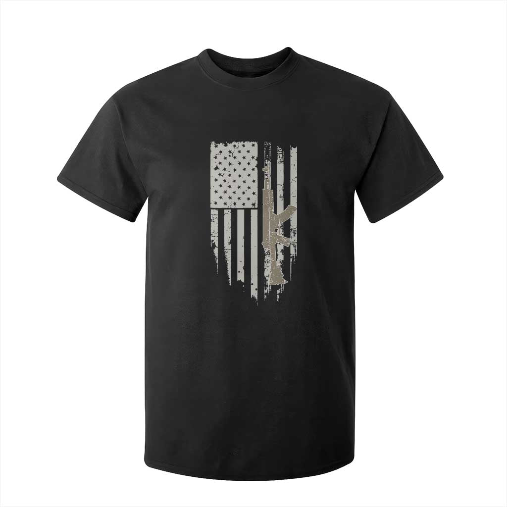 American Flag Second Amendment T Shirt For Kid Guns Weapons Rifles 2A Amendment Fathers Day US Flag TS02 Black Print Your Wear