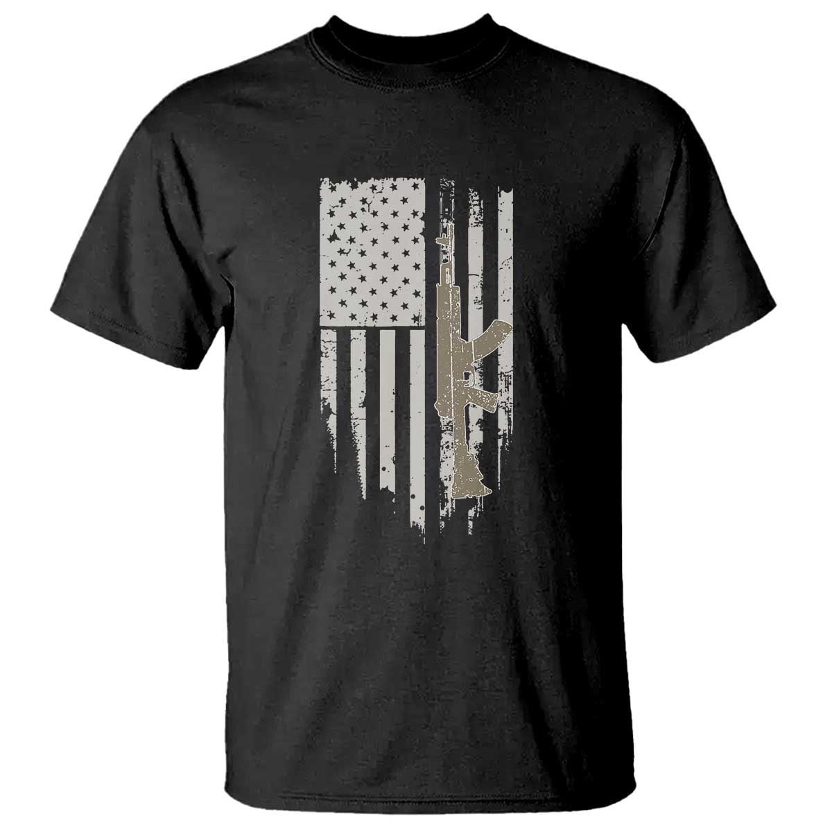 American Flag Second Amendment T Shirt Guns Weapons Rifles 2A Amendment Fathers Day US Flag TS02 Black Print Your Wear