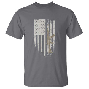 American Flag Second Amendment T Shirt Guns Weapons Rifles 2A Amendment Fathers Day US Flag TS02 Charcoal Print Your Wear