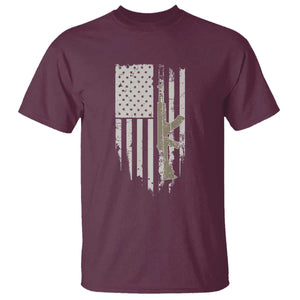 American Flag Second Amendment T Shirt Guns Weapons Rifles 2A Amendment Fathers Day US Flag TS02 Maroon Print Your Wear