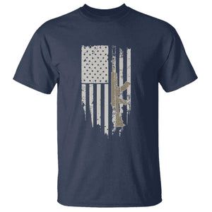 American Flag Second Amendment T Shirt Guns Weapons Rifles 2A Amendment Fathers Day US Flag TS02 Navy Print Your Wear