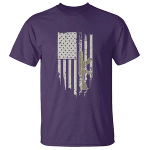 American Flag Second Amendment T Shirt Guns Weapons Rifles 2A Amendment Fathers Day US Flag TS02 Purple Print Your Wear
