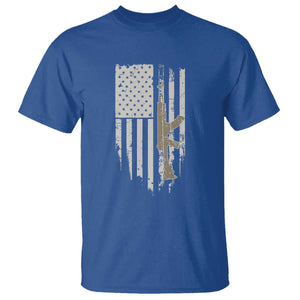 American Flag Second Amendment T Shirt Guns Weapons Rifles 2A Amendment Fathers Day US Flag TS02 Royal Blue Print Your Wear