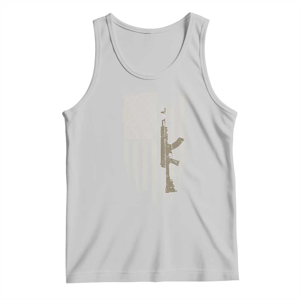 American Flag Second Amendment Tank Top Guns Weapons Rifles 2A Amendment Fathers Day US Flag TS02 Ash Print Your Wear