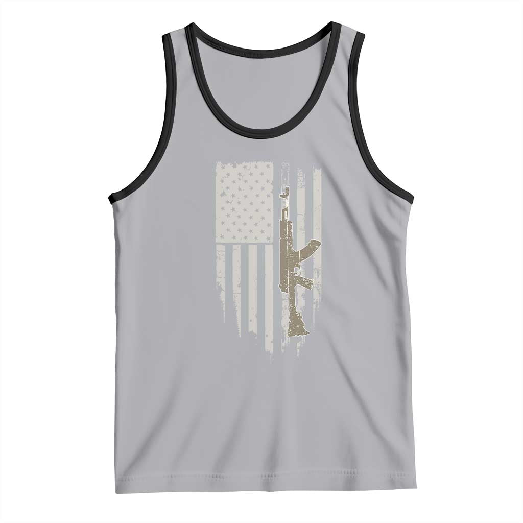 American Flag Second Amendment Tank Top Guns Weapons Rifles 2A Amendment Fathers Day US Flag TS02 Athletic Heather Black Print Your Wear