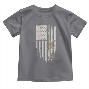 American Flag Second Amendment Toddler T Shirt Guns Weapons Rifles 2A Amendment Fathers Day US Flag TS02 Charcoal Print Your Wear