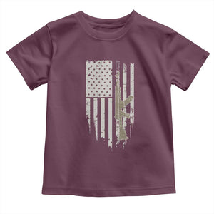 American Flag Second Amendment Toddler T Shirt Guns Weapons Rifles 2A Amendment Fathers Day US Flag TS02 Maroon Print Your Wear