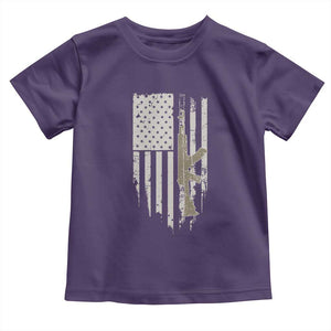 American Flag Second Amendment Toddler T Shirt Guns Weapons Rifles 2A Amendment Fathers Day US Flag TS02 Purple Print Your Wear