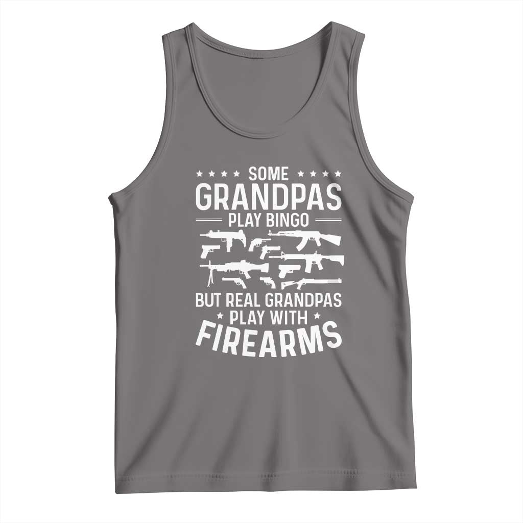 Funny Gun Grandpa Tank Top Real Grandpas Play With Firearms Guns Owner Lover TS02 Deep Heather Print Your Wear