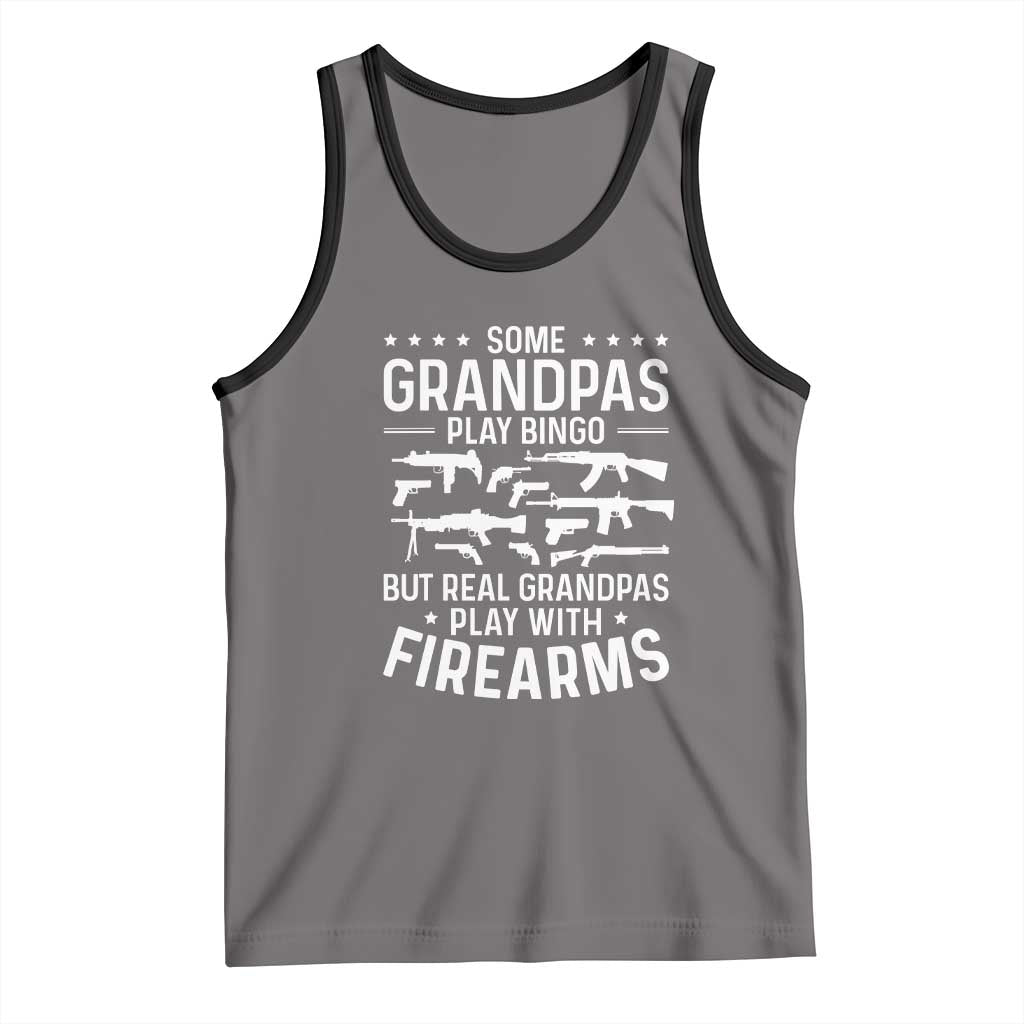 Funny Gun Grandpa Tank Top Real Grandpas Play With Firearms Guns Owner Lover TS02 Deep Heather Black Print Your Wear