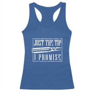 Funny Gun Owner Racerback Tank Top Just The Tip I Promise T-Shirt A Funny Gun Owner Tee TS02 Royal Blue Print Your Wear