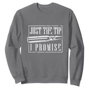 Funny Gun Owner Sweatshirt Just The Tip I Promise T-Shirt A Funny Gun Owner Tee TS02 Charcoal Print Your Wear