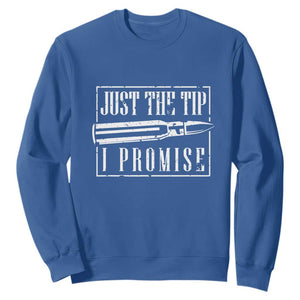 Funny Gun Owner Sweatshirt Just The Tip I Promise T-Shirt A Funny Gun Owner Tee TS02 Royal Blue Print Your Wear