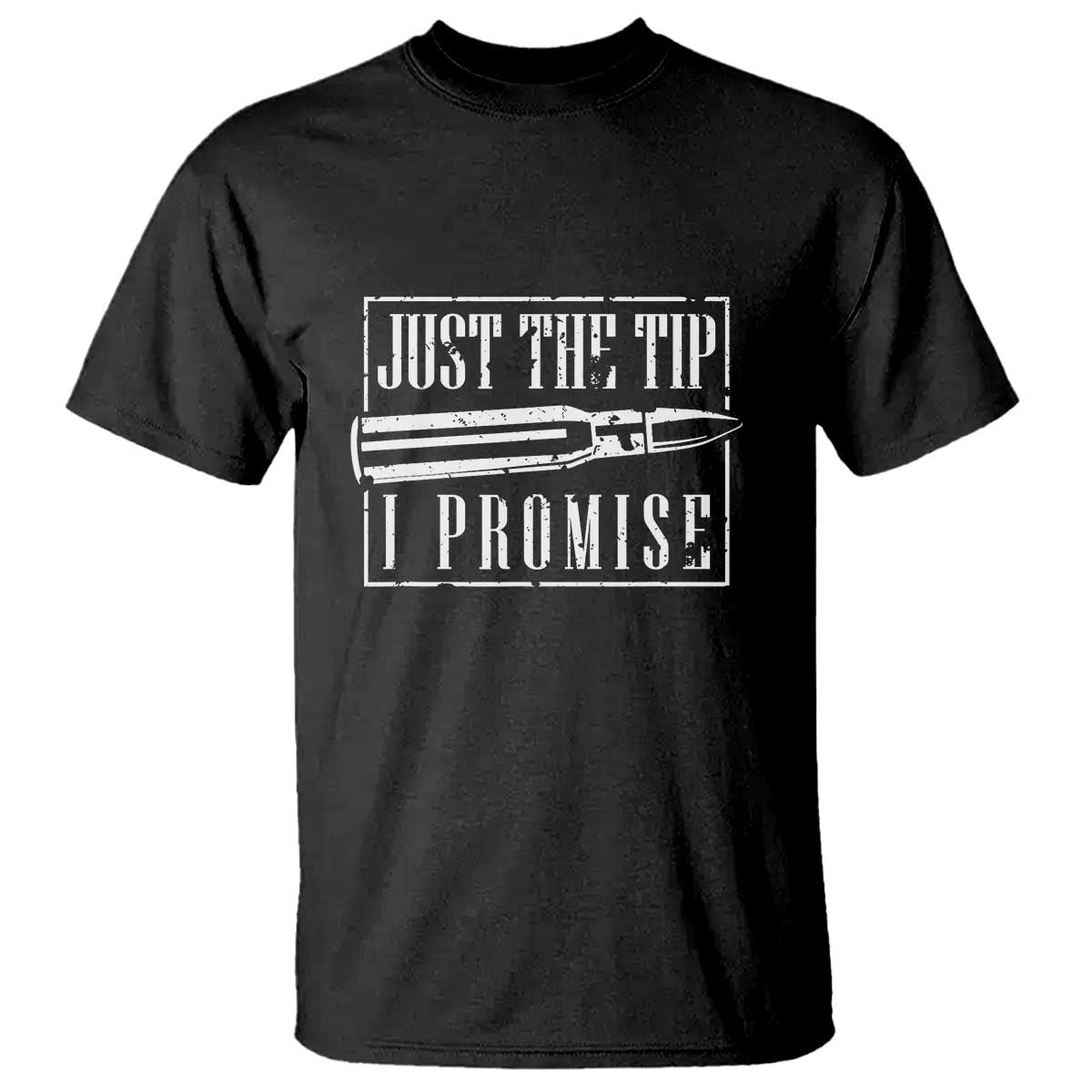 Funny Gun Owner T Shirt Just The Tip I Promise T-Shirt A Funny Gun Owner Tee TS02 Black Print Your Wear