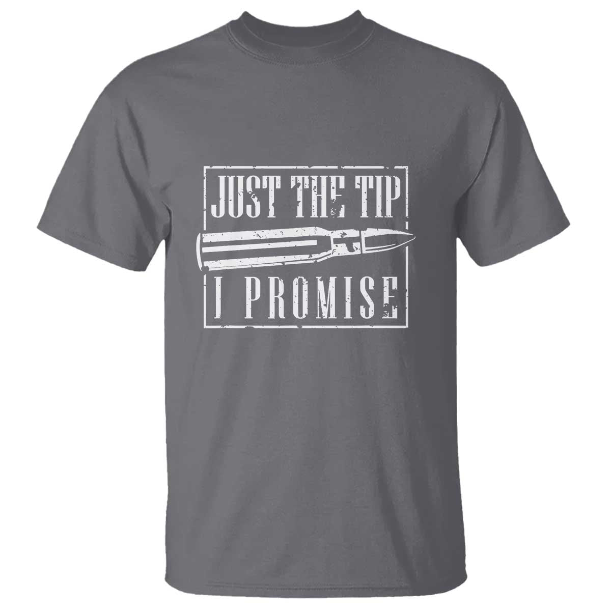 Funny Gun Owner T Shirt Just The Tip I Promise T-Shirt A Funny Gun Owner Tee TS02 Charcoal Print Your Wear