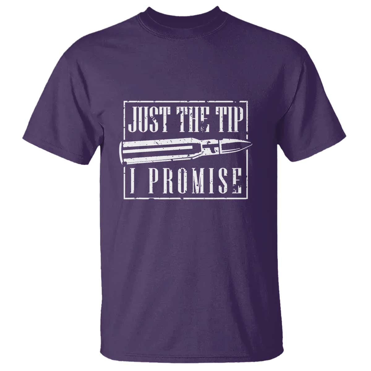 Funny Gun Owner T Shirt Just The Tip I Promise T-Shirt A Funny Gun Owner Tee TS02 Purple Print Your Wear