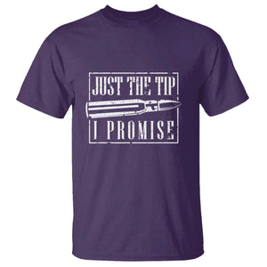Funny Gun Owner T Shirt Just The Tip I Promise T-Shirt A Funny Gun Owner Tee TS02 Purple Print Your Wear