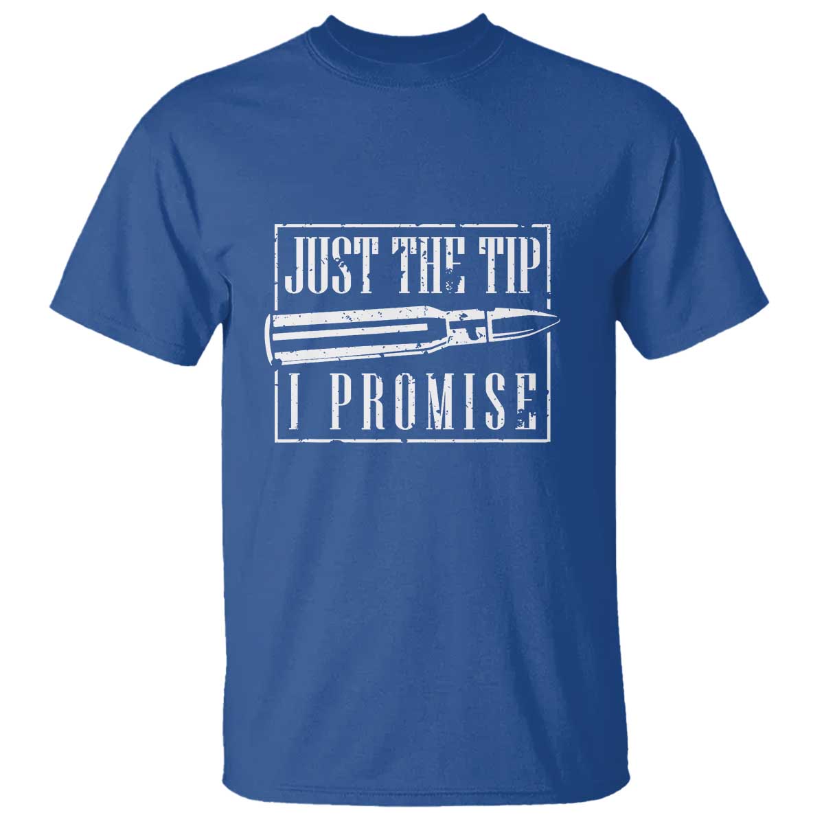 Funny Gun Owner T Shirt Just The Tip I Promise T-Shirt A Funny Gun Owner Tee TS02 Royal Blue Print Your Wear