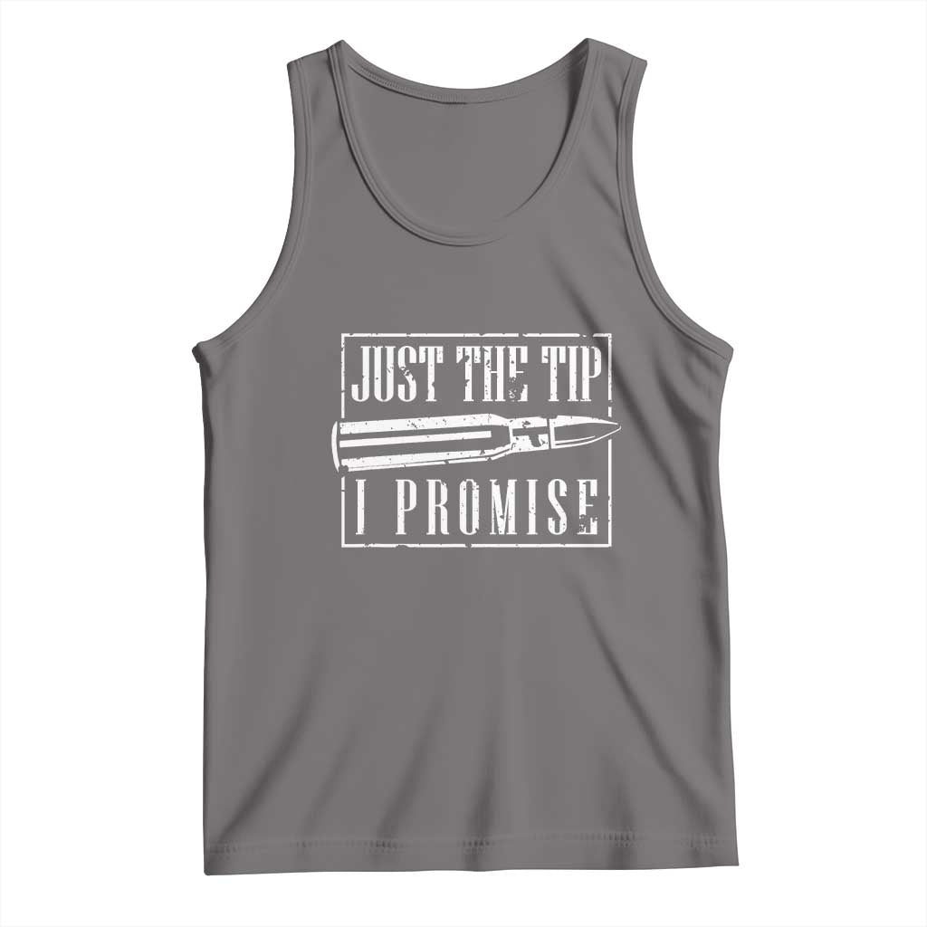 Funny Gun Owner Tank Top Just The Tip I Promise T-Shirt A Funny Gun Owner Tee TS02 Deep Heather Print Your Wear