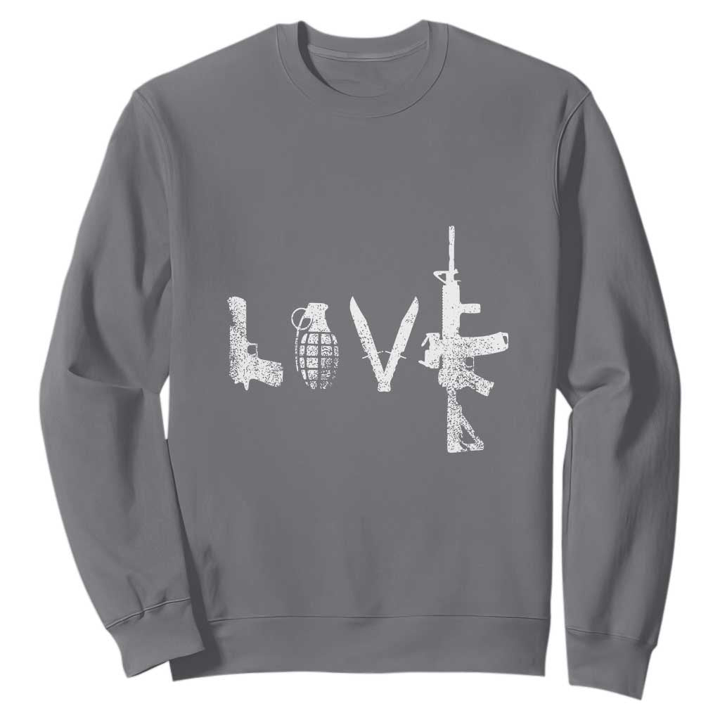 Gun Lover Sweatshirt - LOVE AR15 Handgun Grenade 2nd Amendment Rights Pullover TS02 Charcoal Print Your Wear