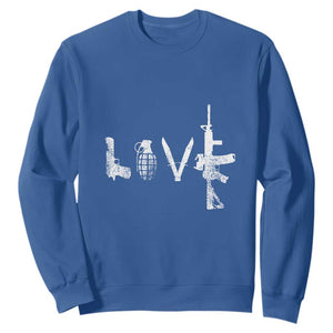 Gun Lover Sweatshirt - LOVE AR15 Handgun Grenade 2nd Amendment Rights Pullover TS02 Royal Blue Print Your Wear