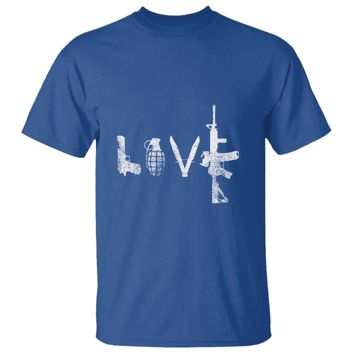 Gun Lover T Shirt LOVE AR15 Handgun Grenade TS02 Royal Blue Print Your Wear