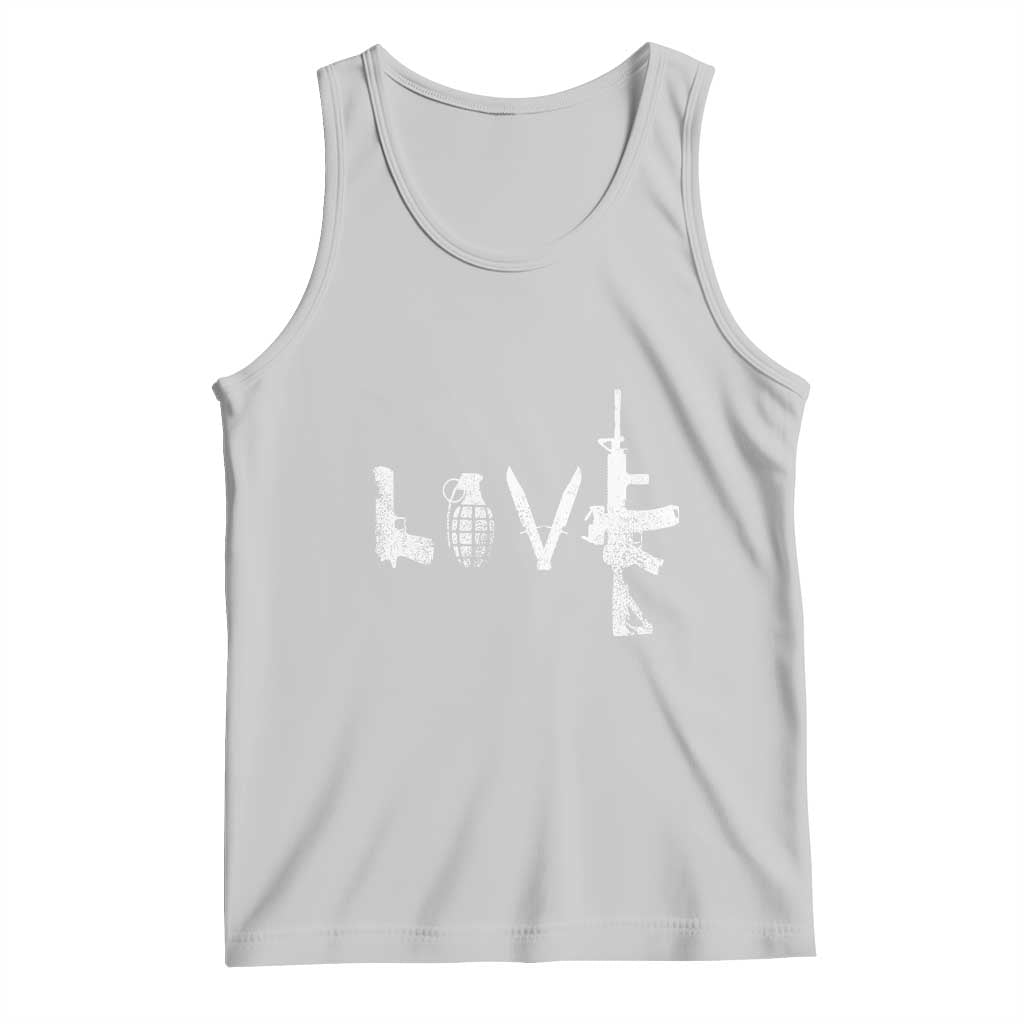 Gun Lover Tank Top LOVE AR15 Handgun Grenade TS02 Ash Print Your Wear