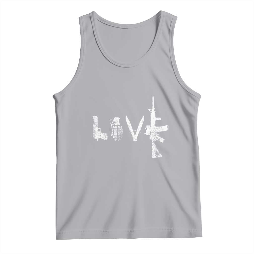 Gun Lover Tank Top LOVE AR15 Handgun Grenade TS02 Athletic Heather Print Your Wear