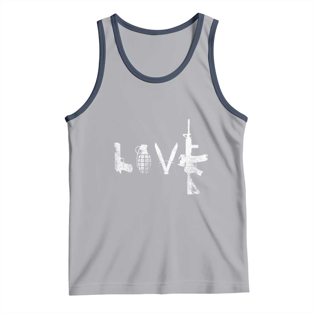 Gun Lover Tank Top LOVE AR15 Handgun Grenade TS02 Athletic Heather Navy Print Your Wear